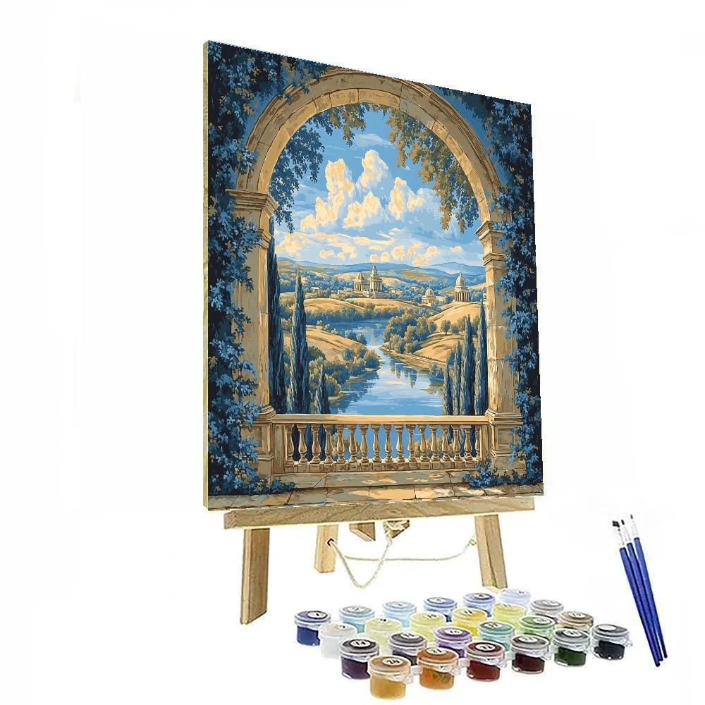 Raphael Inspired Luminous Arched Vista paint by number