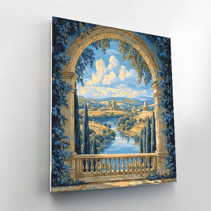 Raphael Inspired Luminous Arched Vista paint by number