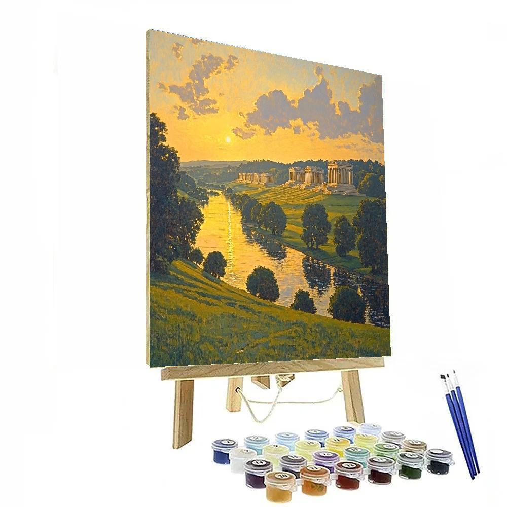 Raphael Inspired Golden Temples At Dawn DIY paint by numbers
