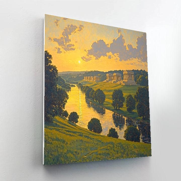 Raphael Inspired Golden Temples At Dawn DIY paint by numbers