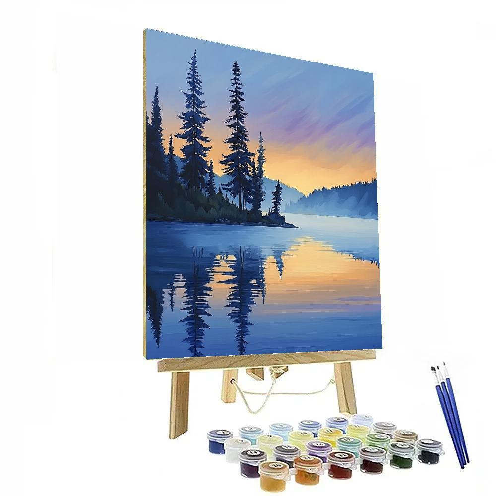 Lawren Harris Inspired Quiet Northern Lake At Dawn painting number kit