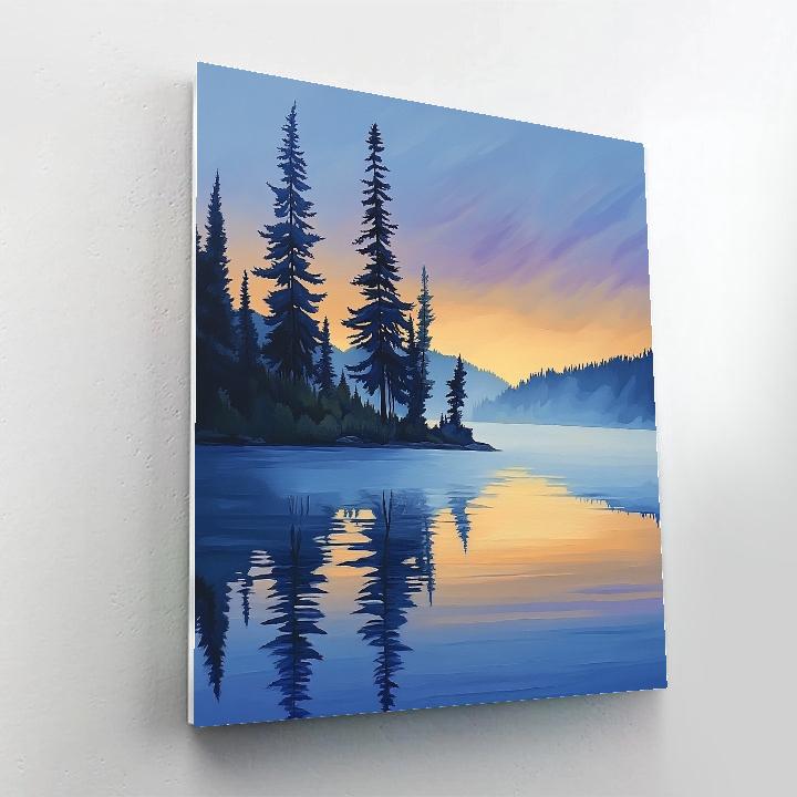 Lawren Harris Inspired Quiet Northern Lake At Dawn painting number kit