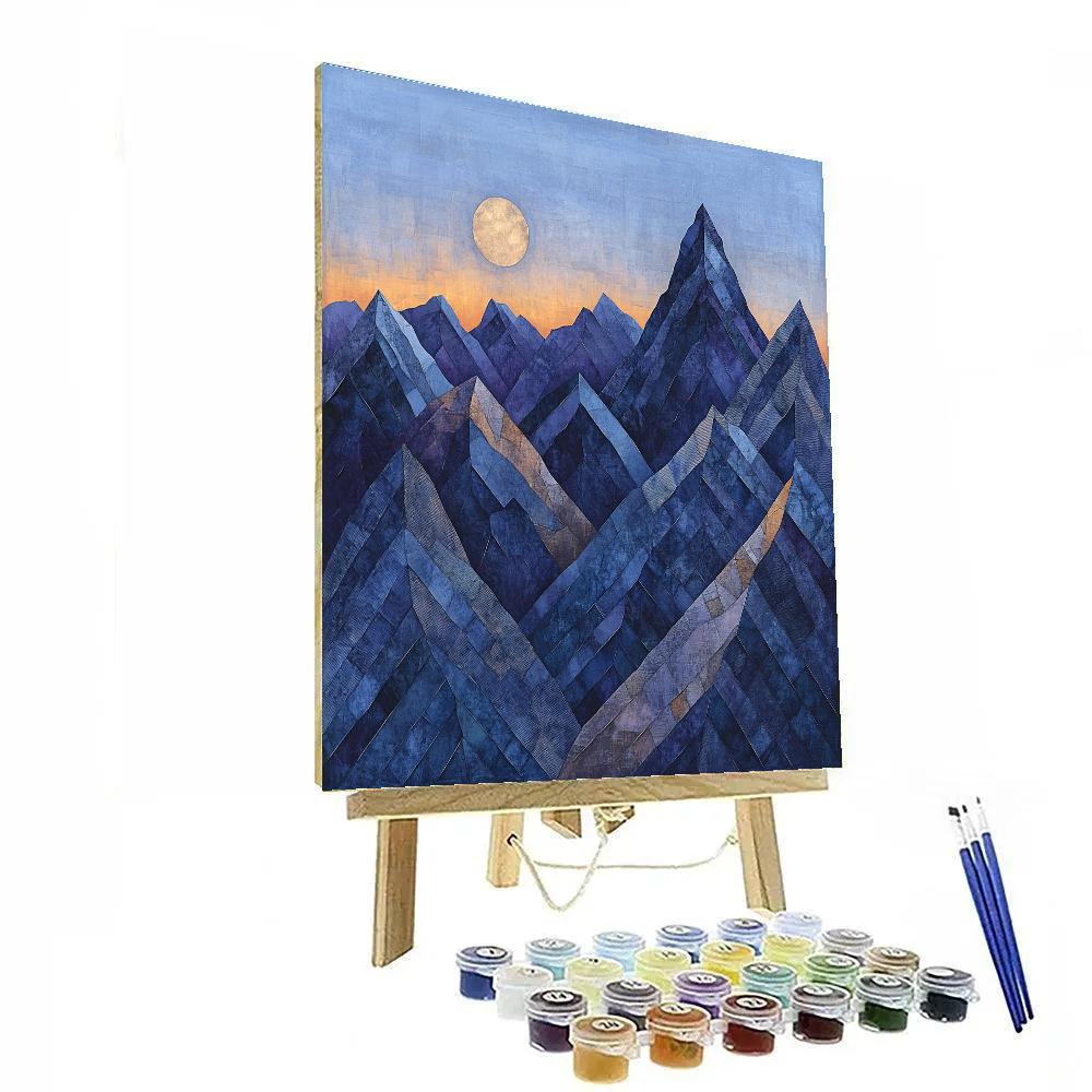 Pablo Picasso Inspired Angular Mountain Evening Numbered painting kits