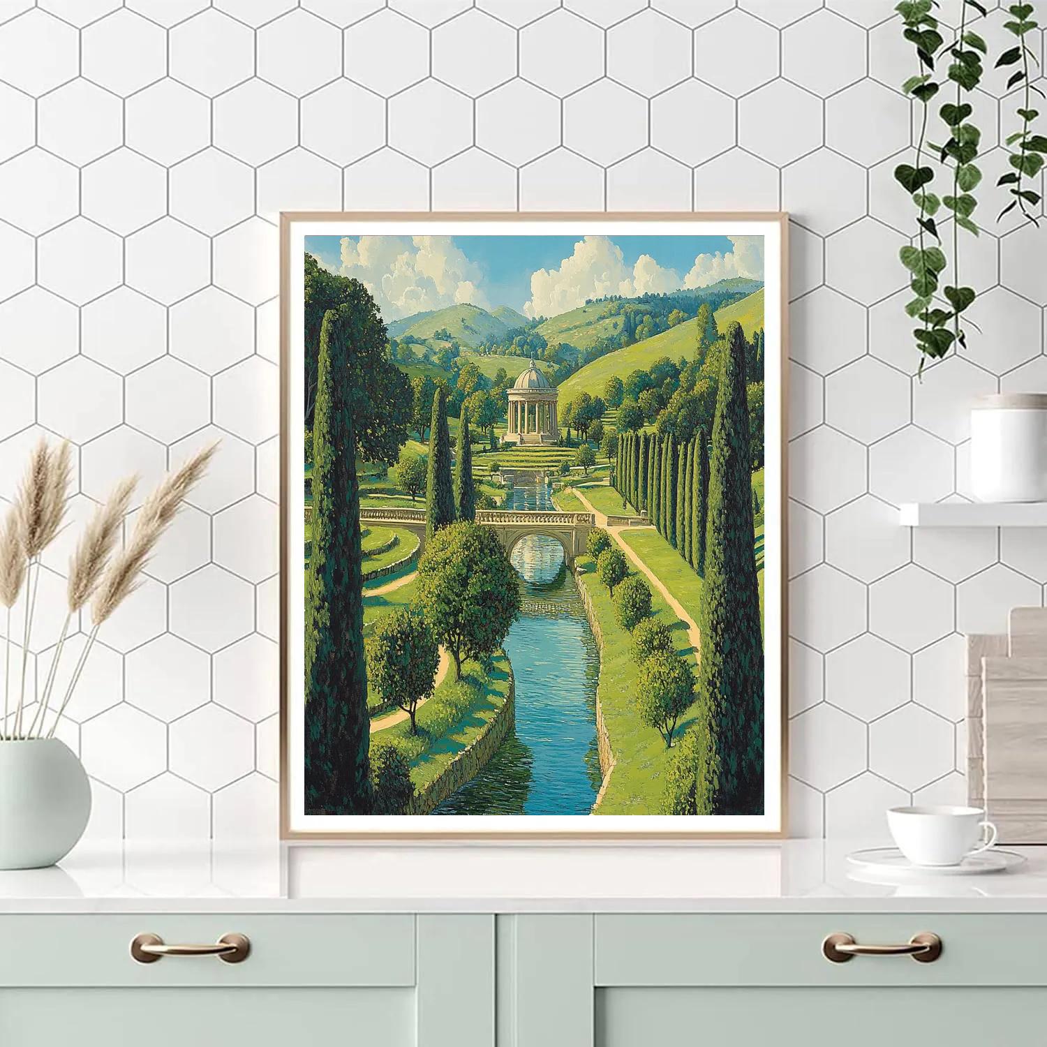 Raphael Inspired Serene River Perspective Paint by numbers art