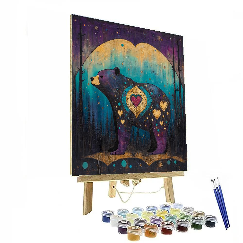 Norval Morrisseau Inspired Bear Of Aurora Heart Painting by numbers kit