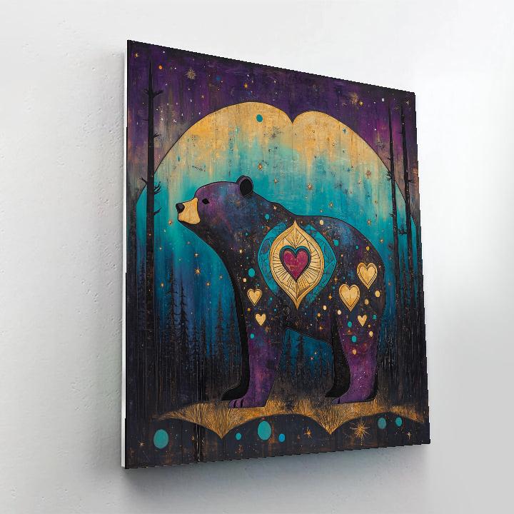 Norval Morrisseau Inspired Bear Of Aurora Heart Painting by numbers kit