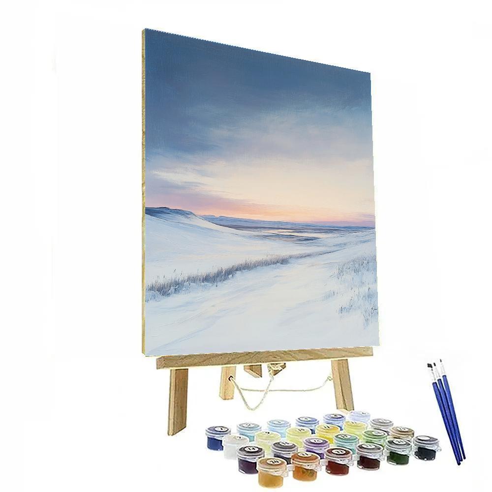 Lawren Harris Inspired Wind-swept Winter Plains paint by color