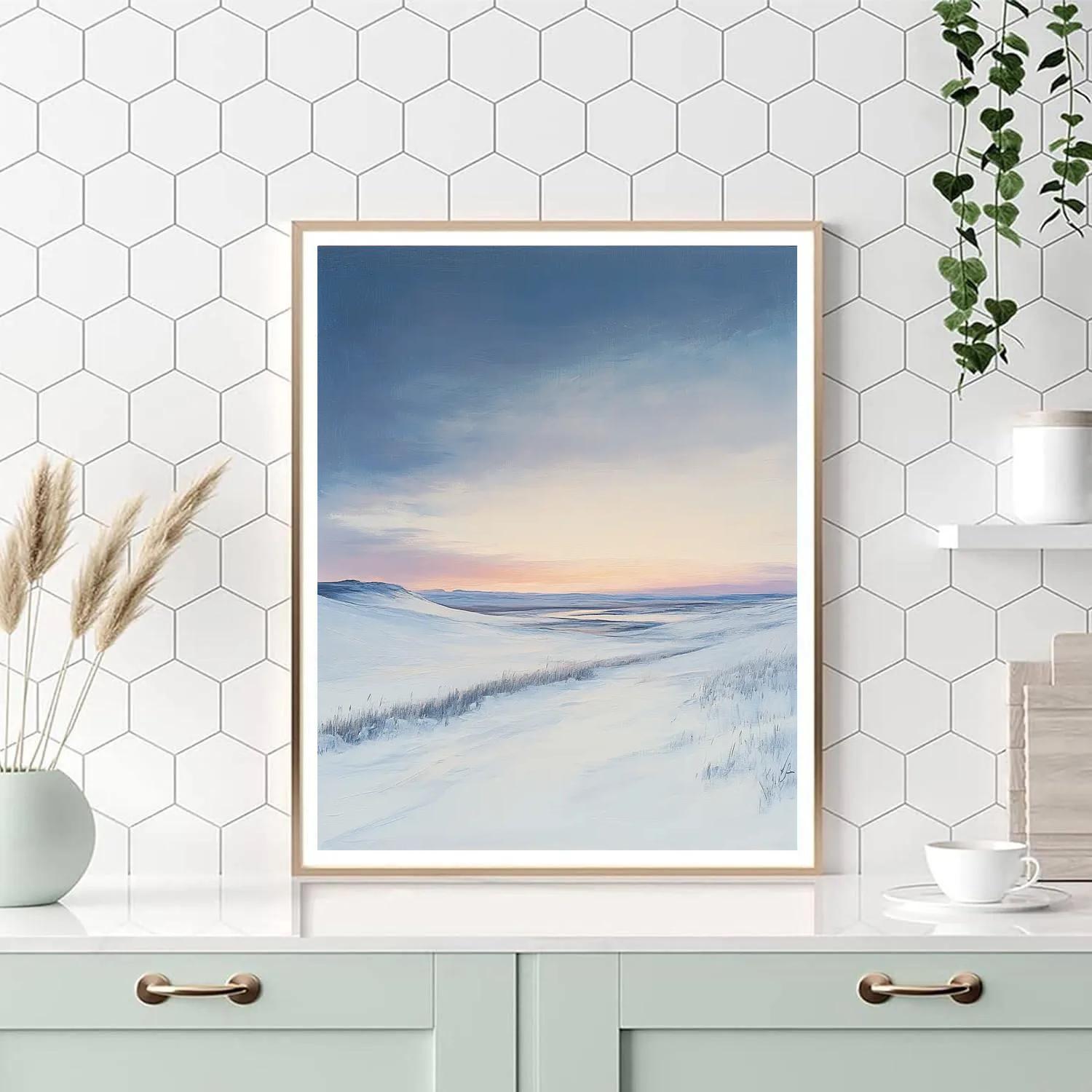 Lawren Harris Inspired Wind-swept Winter Plains paint by color