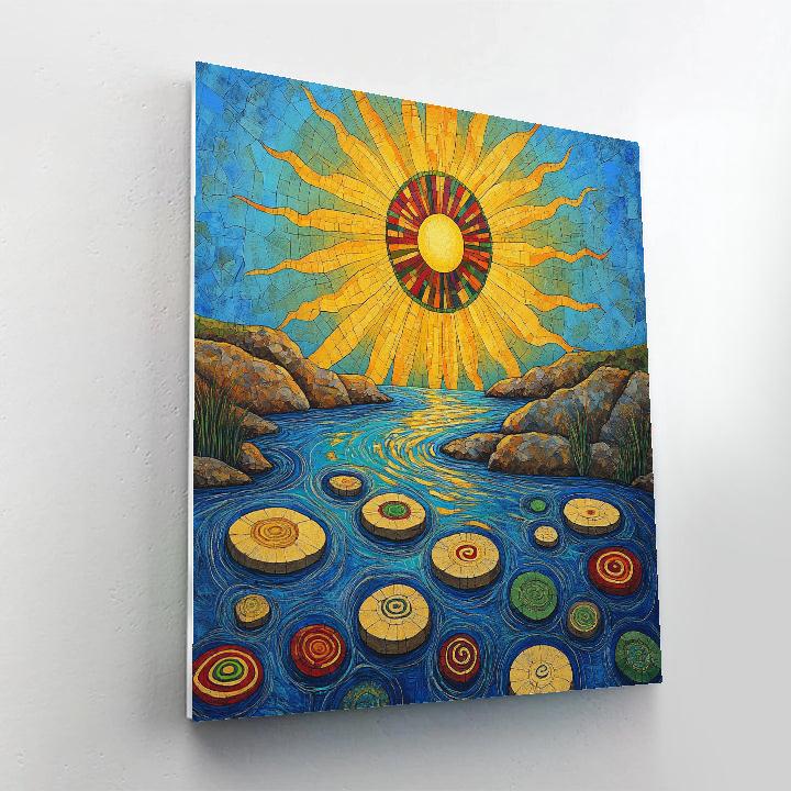 Norval Morrisseau Inspired Sun Water Ceremony Of Stones Painting by numbers kit
