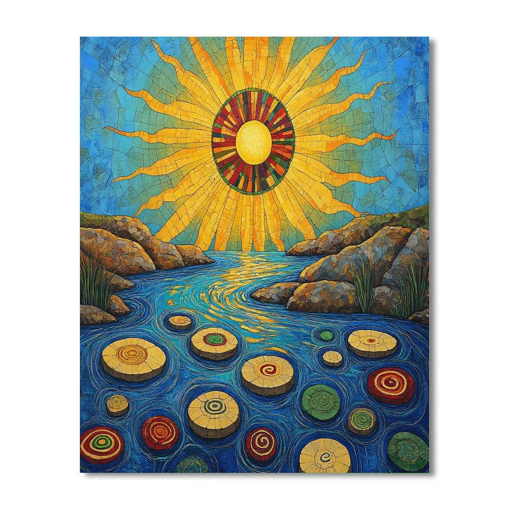 Norval Morrisseau Inspired Sun Water Ceremony Of Stones Painting by numbers kit