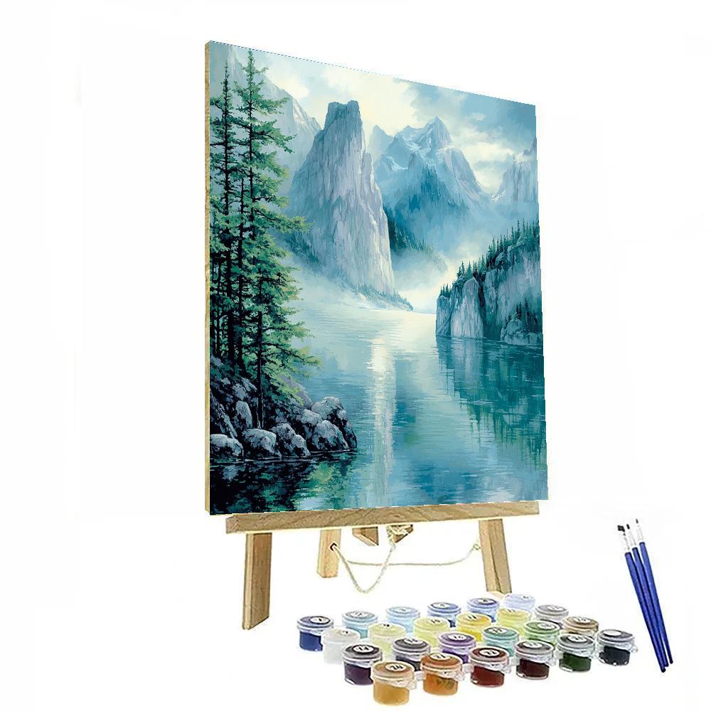 Lawren Harris Inspired Tranquil Misty Fjord Numbered painting kits