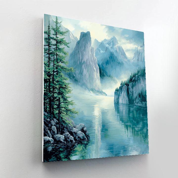 Lawren Harris Inspired Tranquil Misty Fjord Numbered painting kits