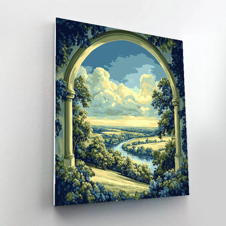 Raphael Inspired Celestial Arch And Meadow Paint by numbers art