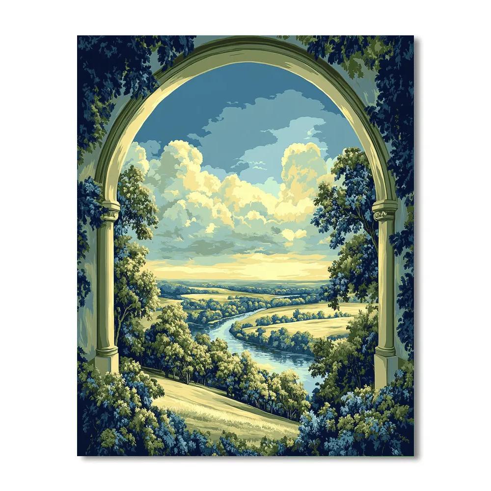 Raphael Inspired Celestial Arch And Meadow Paint by numbers art