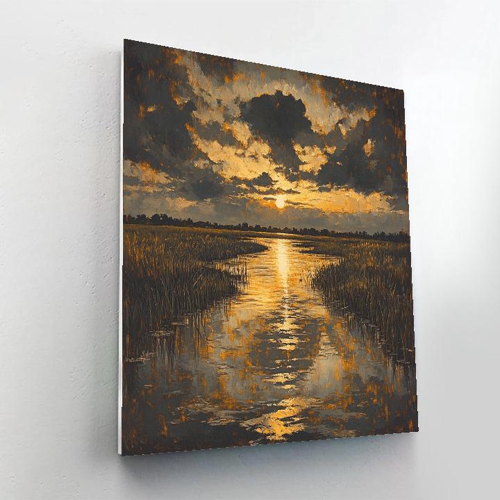 Rembrandt Inspired Storm Over Lowland Mire Paint by numbers art