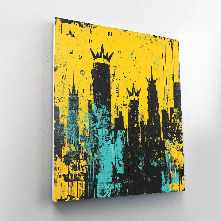 Jean-Michel Basquiat Inspired Urban Crownscape paint by color