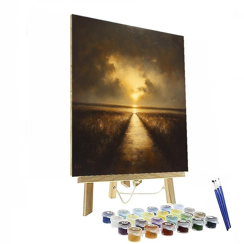 Rembrandt Inspired Twilight Causeway And Cloudbank Paint by numbers kits