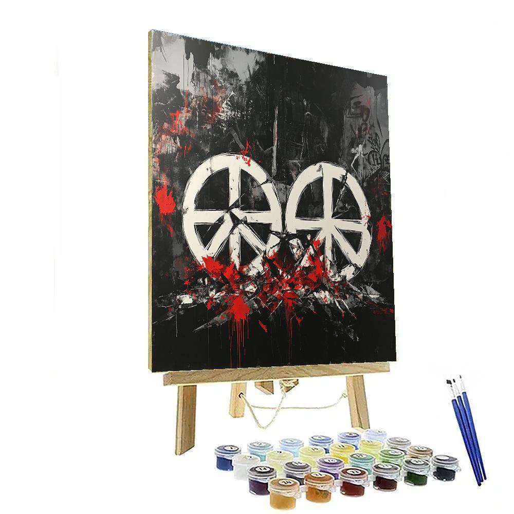 Banksy Inspired Anti-War Protest paint by numbers