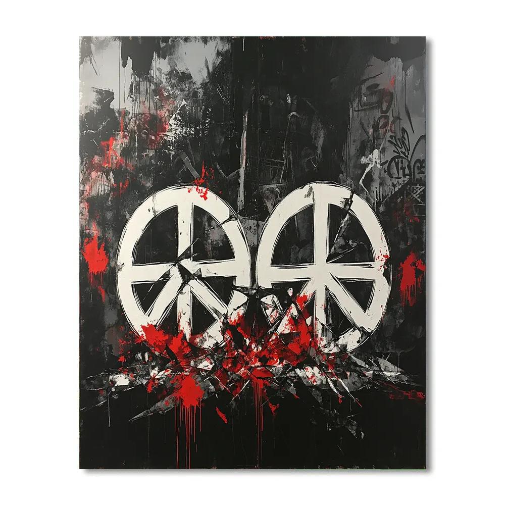 Banksy Inspired Anti-War Protest paint by numbers