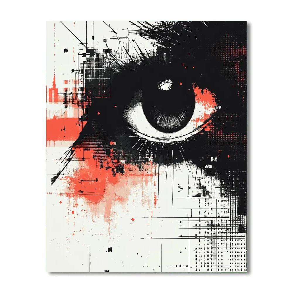 Banksy Inspired Digital Surveillance Numbered painting kits