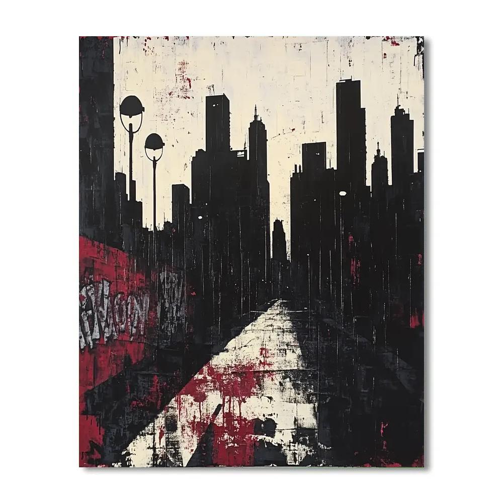 Banksy Inspired Urban Nightmares Number painting