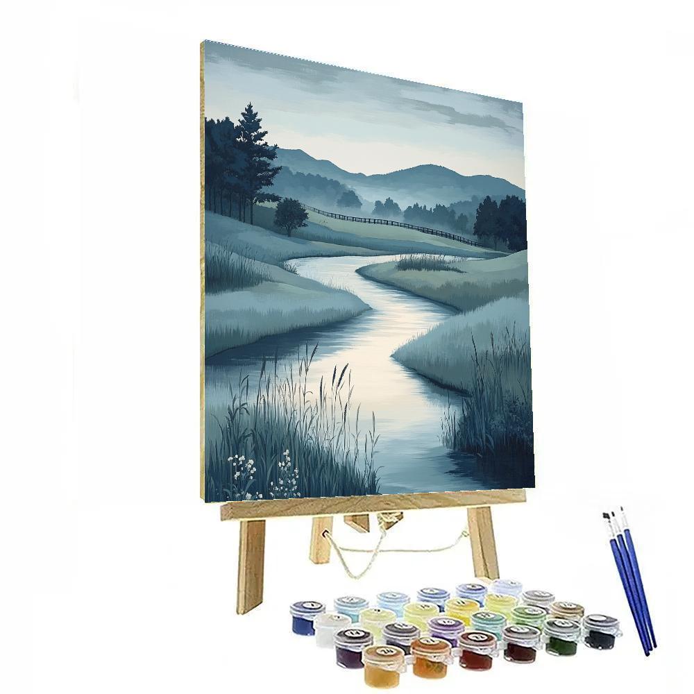 Hiroshige Inspired Quiet River At Dawn DIY paint by numbers