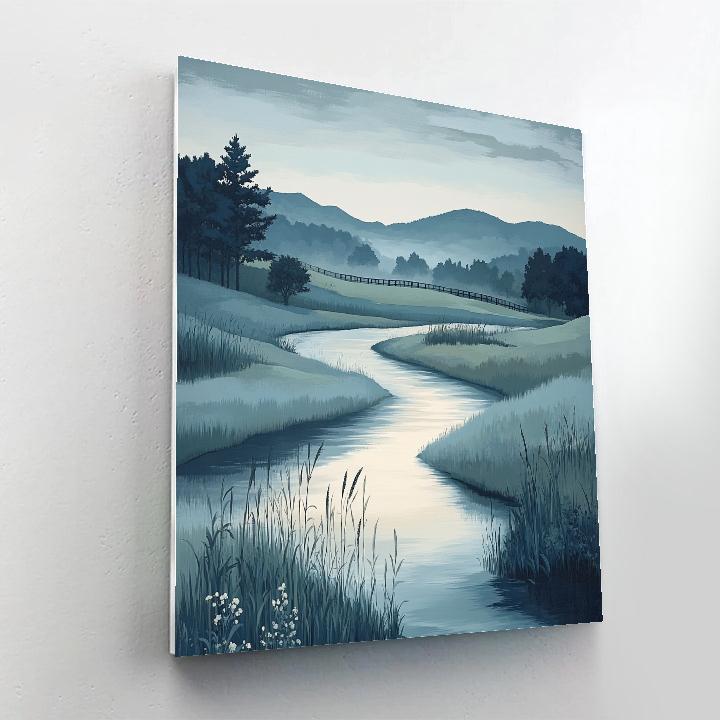 Hiroshige Inspired Quiet River At Dawn DIY paint by numbers