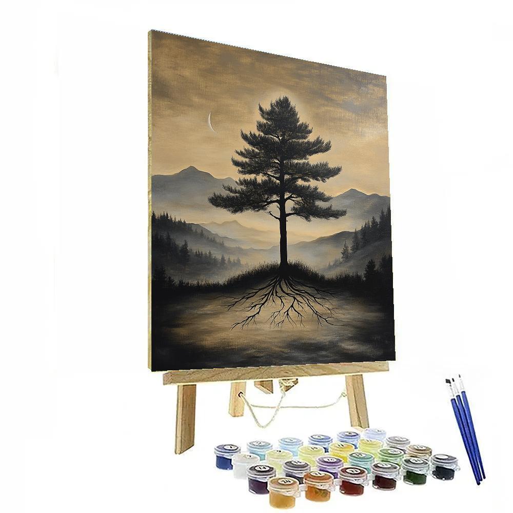 Zhao Mengfu Inspired Ancient Pine Meditation Numbered painting kits