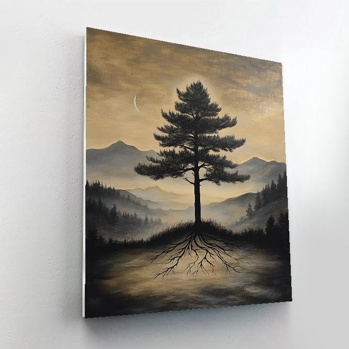 Zhao Mengfu Inspired Ancient Pine Meditation Numbered painting kits