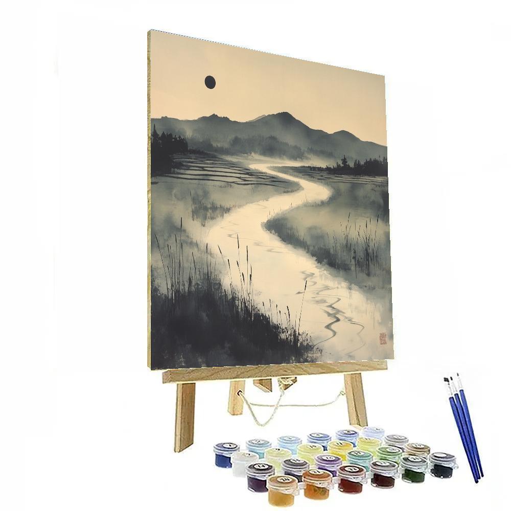 Zhao Mengfu Inspired River Of Lunar Mist Painting by numbers kit
