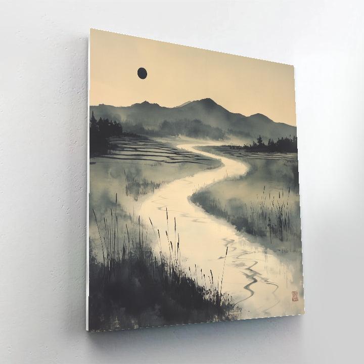 Zhao Mengfu Inspired River Of Lunar Mist Painting by numbers kit