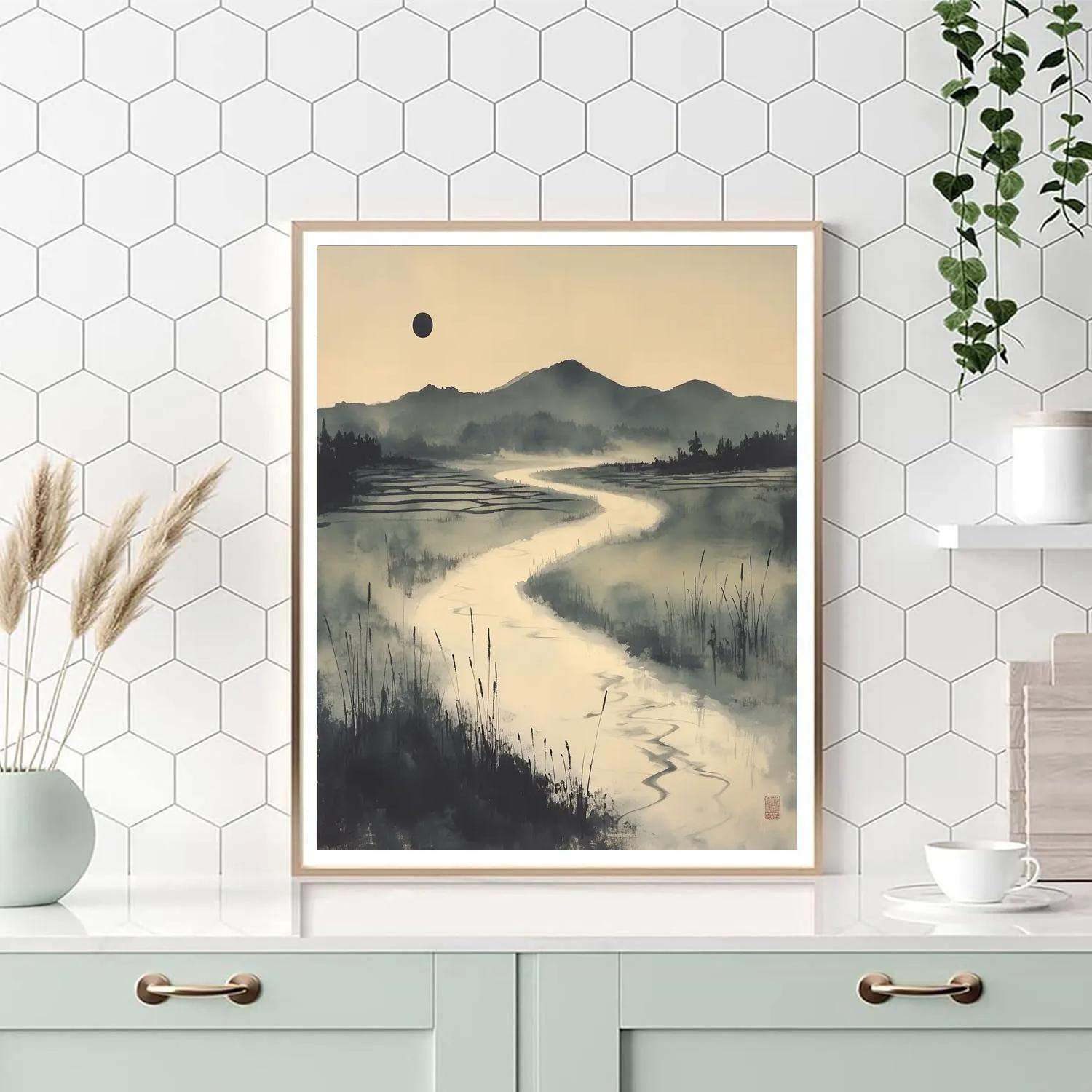 Zhao Mengfu Inspired River Of Lunar Mist Painting by numbers kit