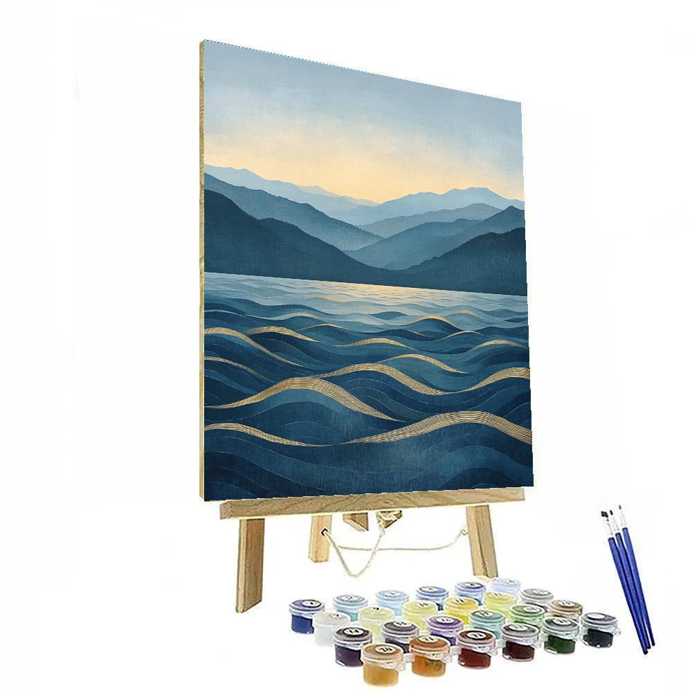 Hiroshige Inspired Evening Tide And Distant Ridge paint by numbers