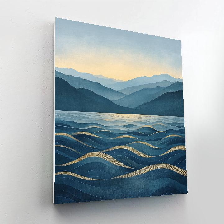 Hiroshige Inspired Evening Tide And Distant Ridge paint by numbers