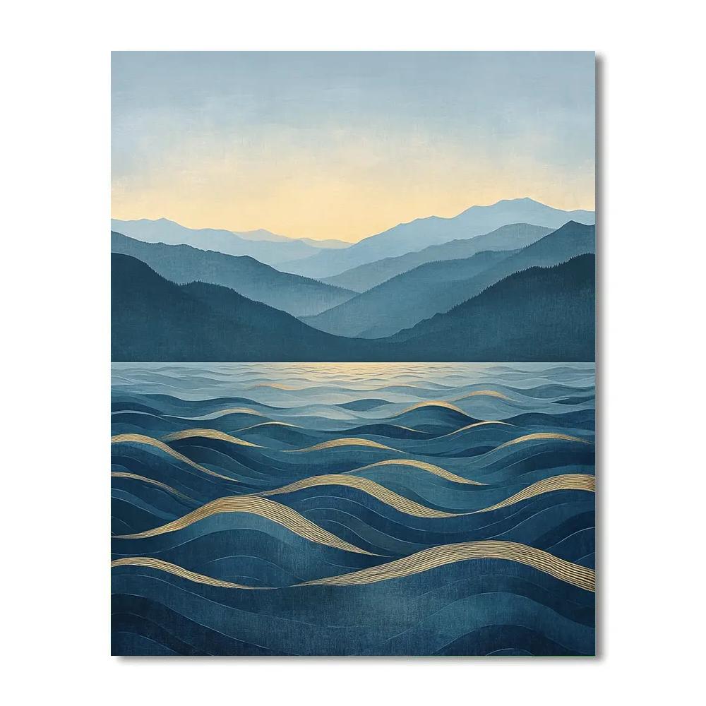 Hiroshige Inspired Evening Tide And Distant Ridge paint by numbers