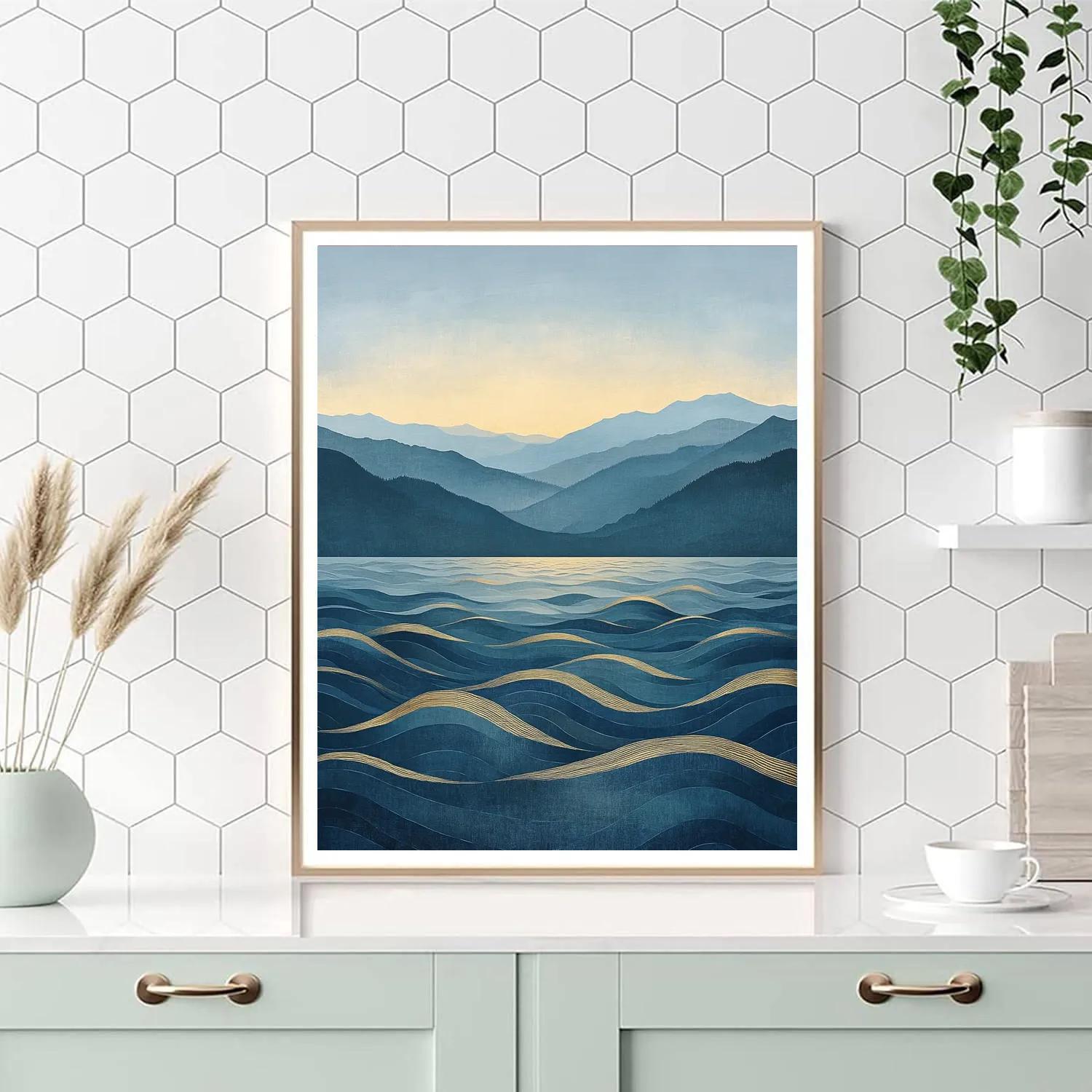 Hiroshige Inspired Evening Tide And Distant Ridge paint by numbers
