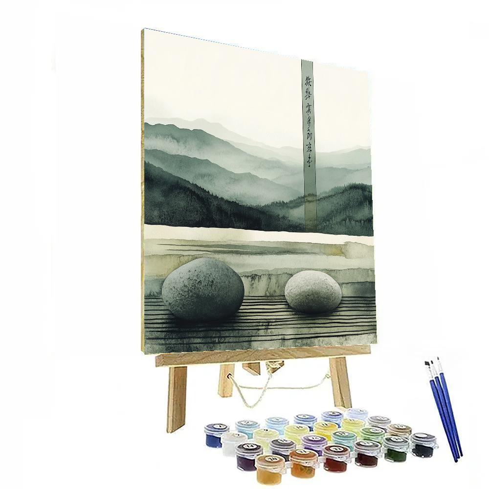 Zhao Mengfu Inspired Stone Garden Of Time paint by numbers