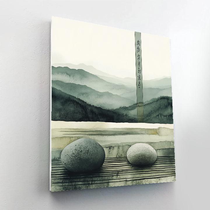 Zhao Mengfu Inspired Stone Garden Of Time paint by numbers