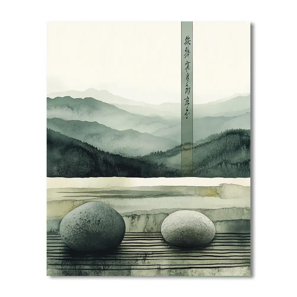 Zhao Mengfu Inspired Stone Garden Of Time paint by numbers