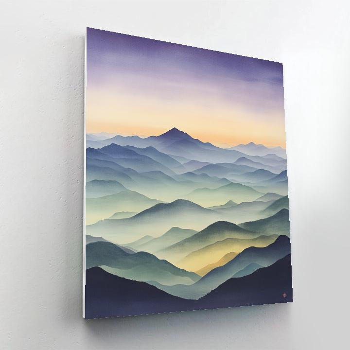 Hiroshige Inspired Twilight Mountain Serenity painting number kit