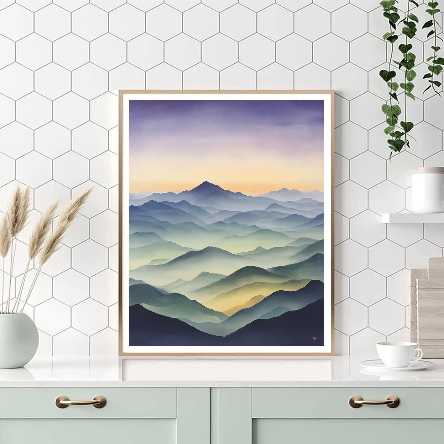 Hiroshige Inspired Twilight Mountain Serenity painting number kit