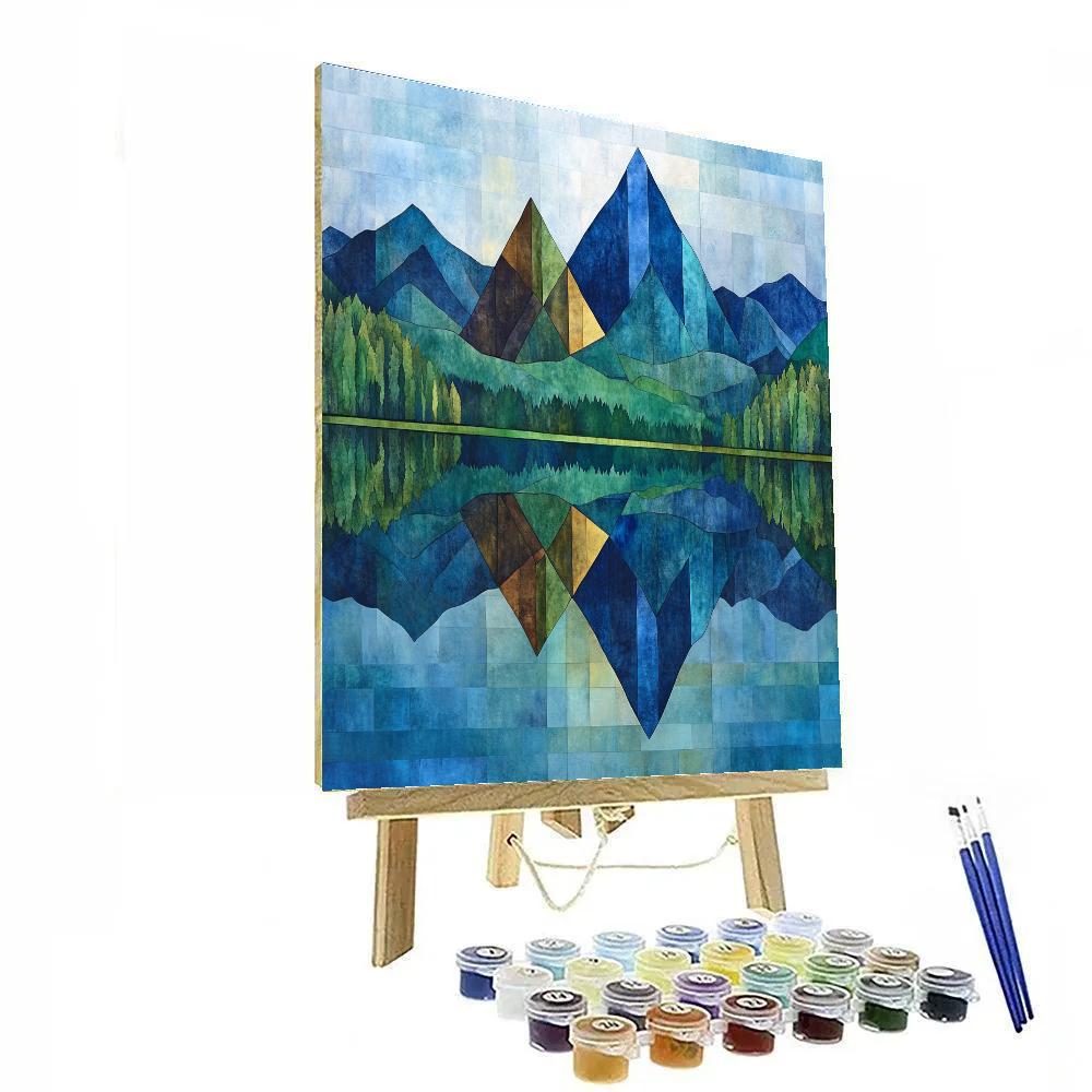 Paul Cézanne Inspired Geometric Mountain Reflections painting number kit