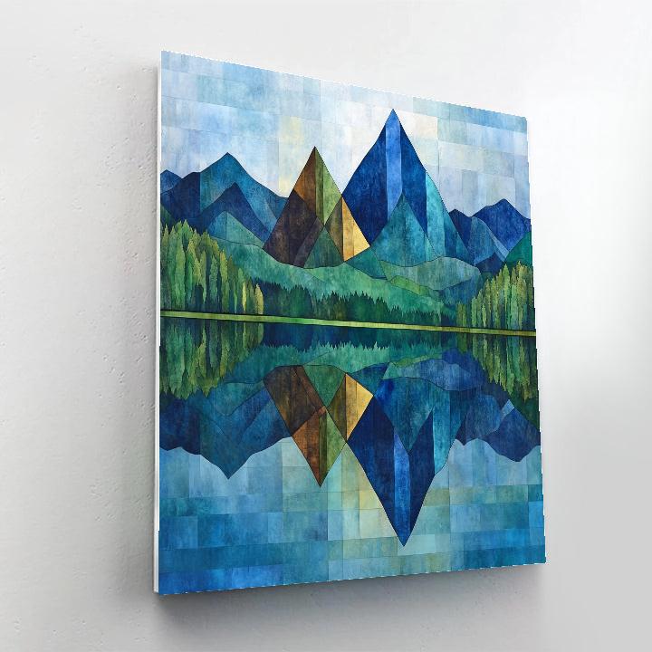 Paul Cézanne Inspired Geometric Mountain Reflections painting number kit