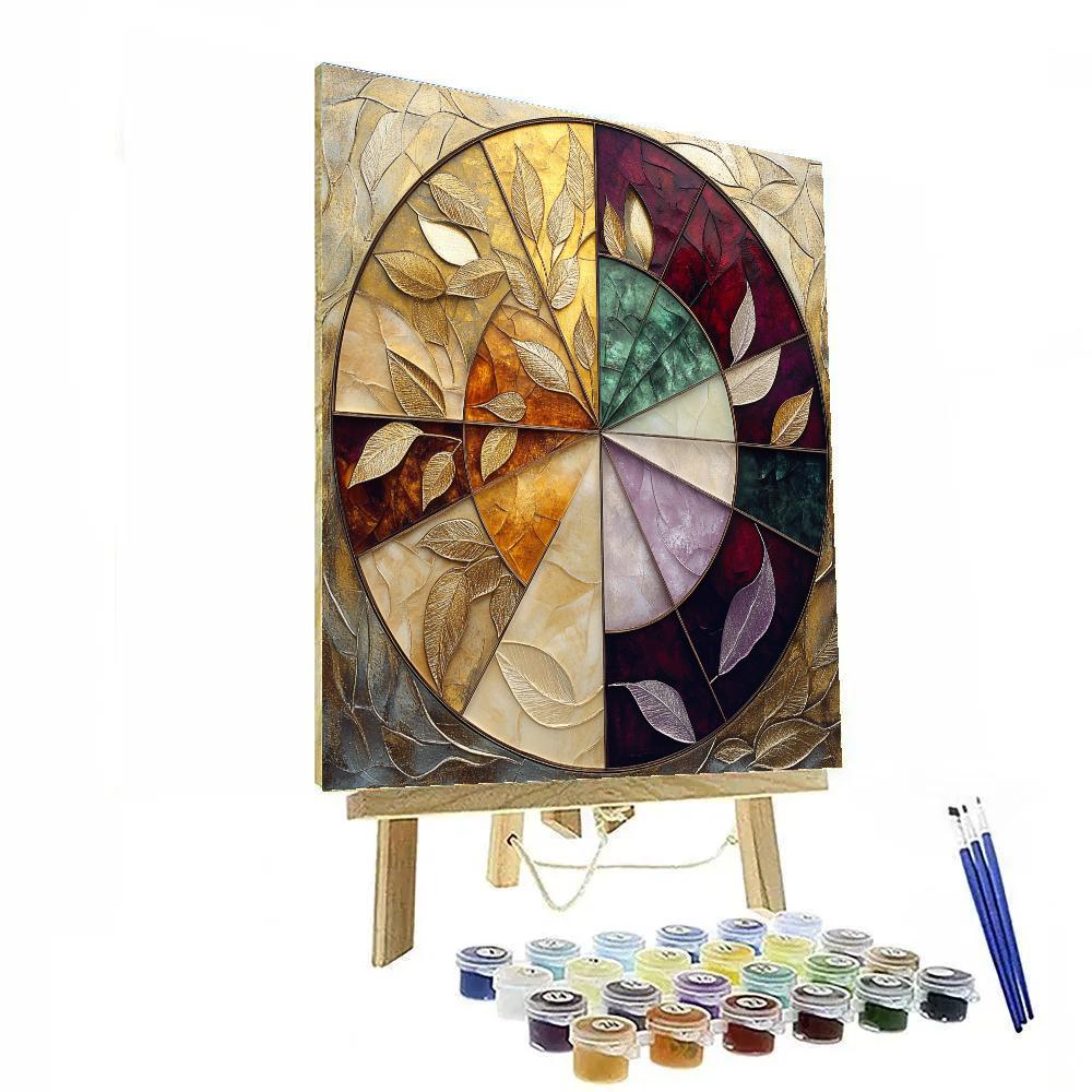 Gustav Klimt Inspired Eternal Mosaic Of Seasons Paint by numbers art