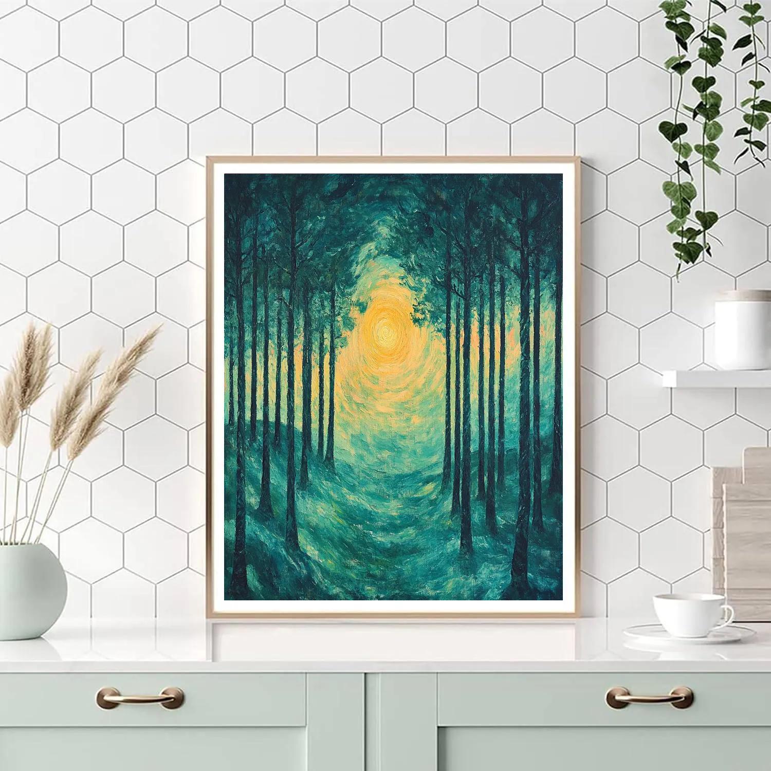 Edvard Munch Inspired Enchanted Pine Expanse Paint by numbers kits