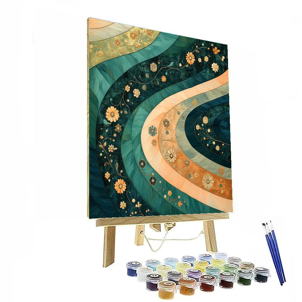 Gustav Klimt Inspired Emerald River Of Dreams DIY paint by numbers