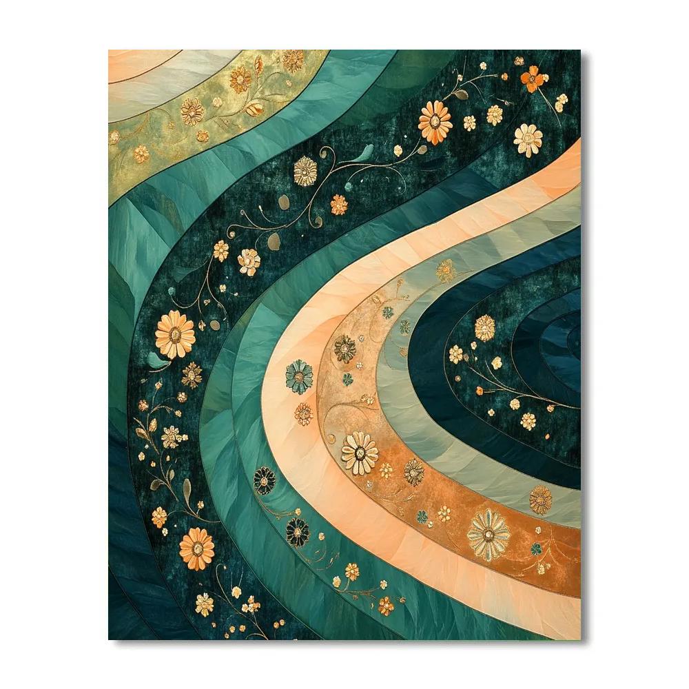 Gustav Klimt Inspired Emerald River Of Dreams DIY paint by numbers