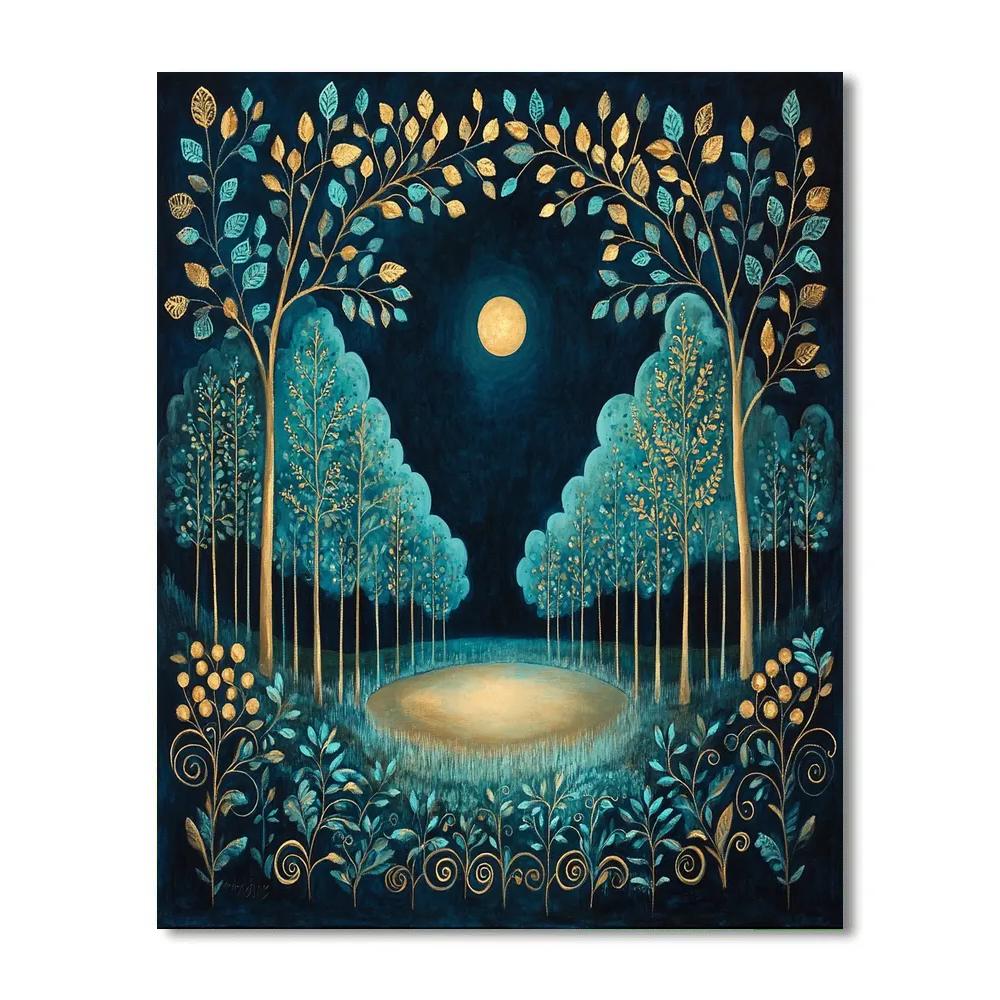 Frida Kahlo Inspired Lunar Orchard Number painting