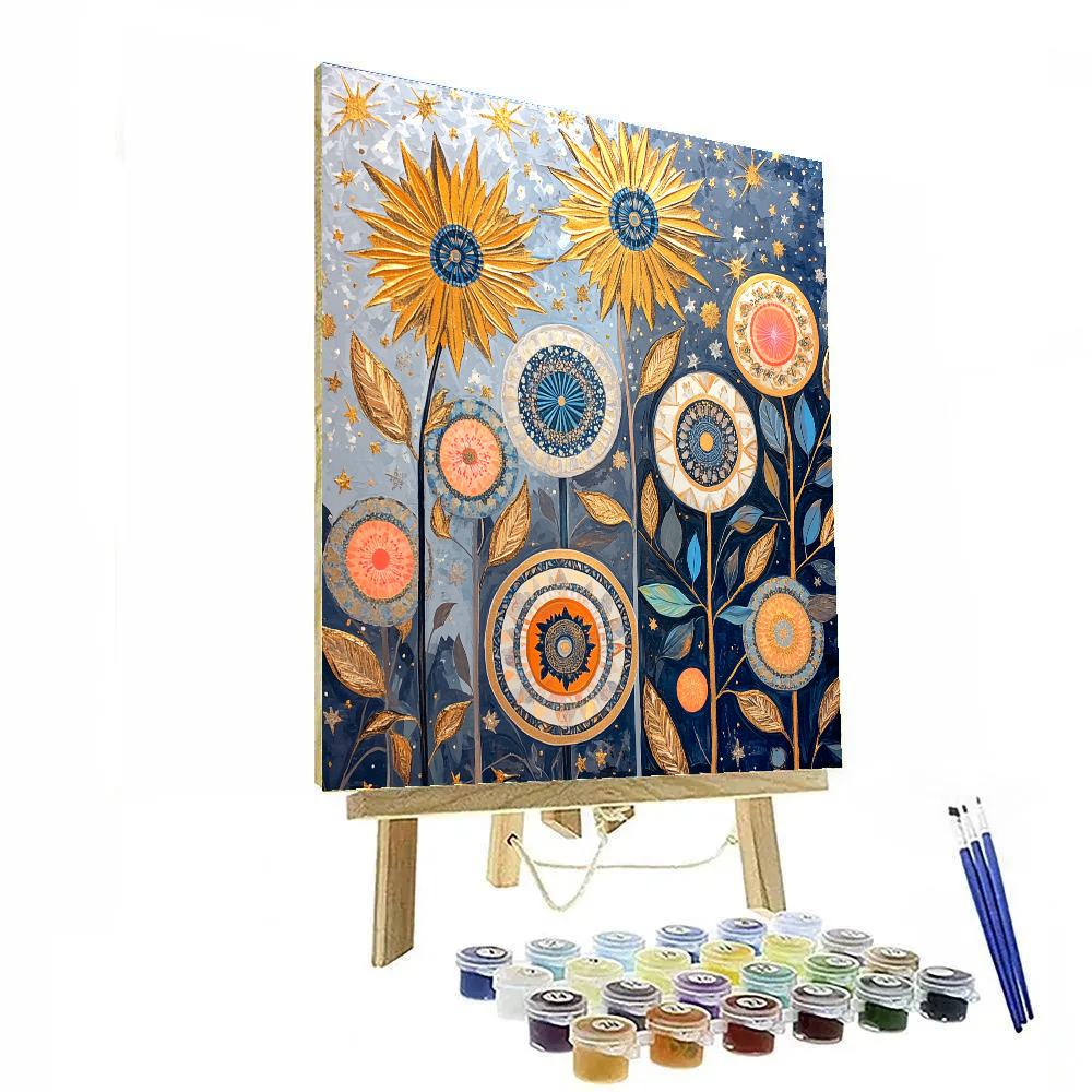Gustav Klimt Inspired Celestial Orchard Of Patterns painting number kit
