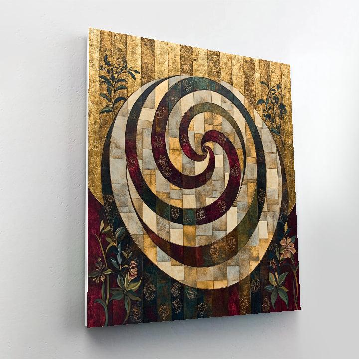 Gustav Klimt Inspired Whispering Aureate Labyrinth paint by number